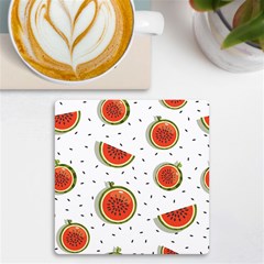 Seamless Background Pattern With Watermelon Slices Uv Print Square Tile Coaster 