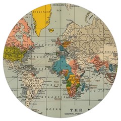 Vintage World Map Round Trivet