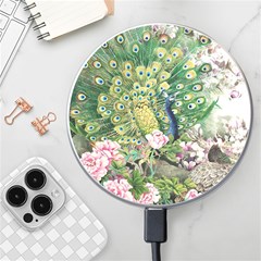 Peafowl Peacock Feather-beautiful Wireless Fast Charger(white)