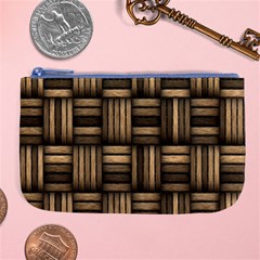 Brown Weaving Texture, Macro, Brown Wickerwork Large Coin Purse