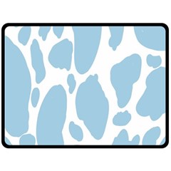 Cow Print, Aesthetic, Y, Blue, Baby Blue, Pattern, Simple Fleece Blanket (large)
