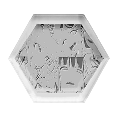 Ahegao Pink, Anime, Girl, Girlface, Girls, Pattern, White, Hd Hexagon Wood Jewelry Box