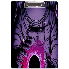 Fingerprint Astro, Amoled, Astronaut, Black, Dark, Oled A4 Acrylic Clipboard