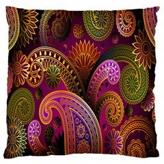 Paisley Pattern, Abstract Colorful, Texture Background, Hd Large Cushion Case (two Sides)