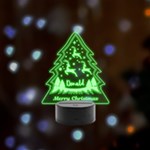 Personalized Christmas Tree Name Remote LED Acrylic Message Display (Black Round Stand)  Front