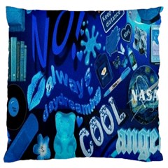 Really Cool Blue, Unique Blue Large Cushion Case (one Side)
