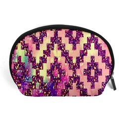 Cute Glitter Aztec Design Accessory Pouch (large)