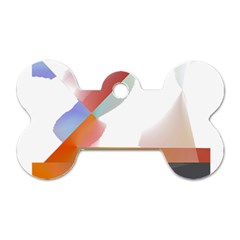 Abstract T- Shirt Pink Colorful Abstract Minimalism T- Shirt Dog Tag Bone (one Side)