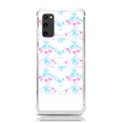 Bat Pattern T- Shirt Bats And Bows Blue Pink T- Shirt Samsung Galaxy S20 6 2 Inch Tpu Uv Case
