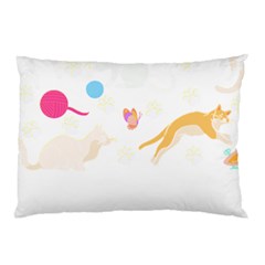 Cat Pattern T- Shirt Pattern Of Cats Playing With Toys T- Shirt Pillow Case (two Sides)