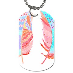 Feathers Design T- Shirtfeathers T- Shirt (2) Dog Tag (one Side)
