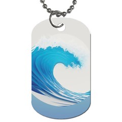 Wave Tsunami Tidal Wave Ocean Sea Water Dog Tag (one Side)