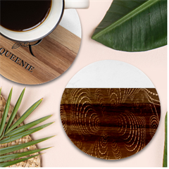 Abstract-fantastic-fractal-gradient Marble Wood Coaster (round)