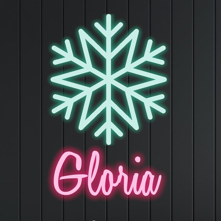 Personalized Christmas Snowflake Name Neon Signs and Lights