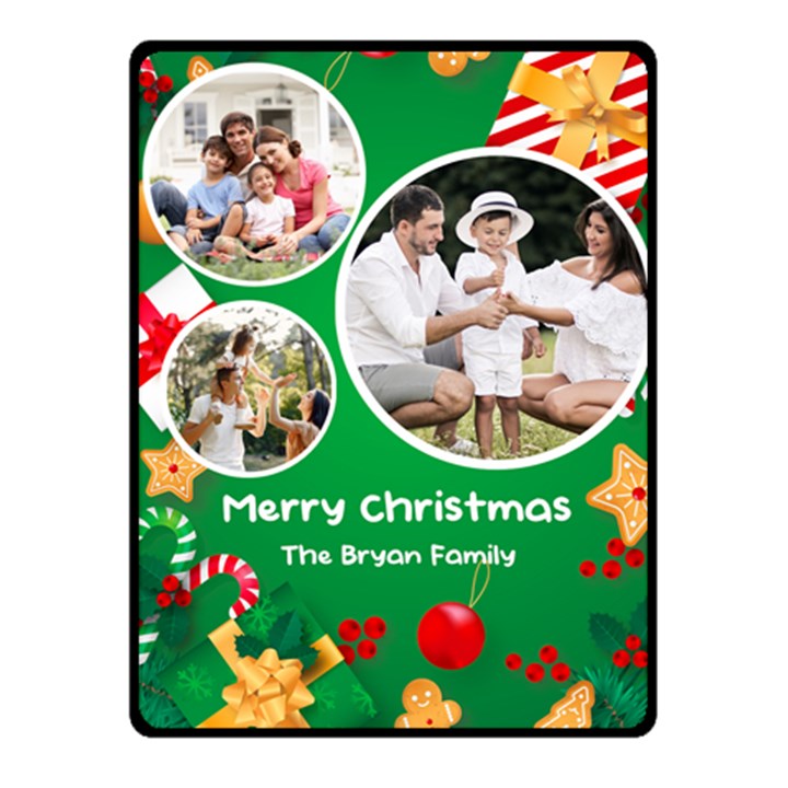 Christmas Family Photo Small Blanket Fleece Blanket (Small)