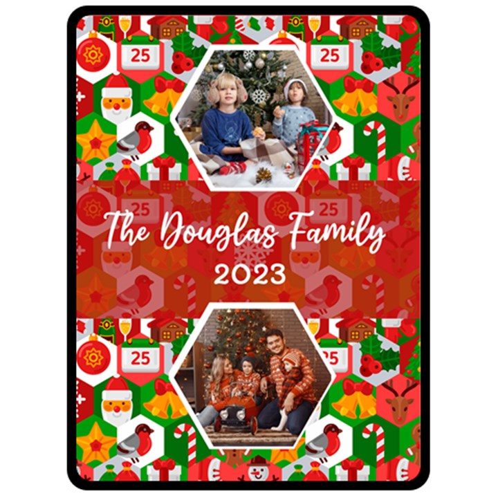 Christmas Photo Large Blanket Fleece Blanket (Large)