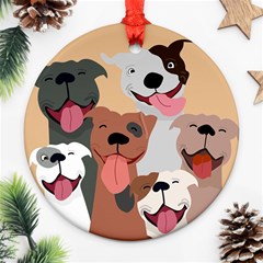 Dogs Pet Background Pack Terrier Ornament (round)