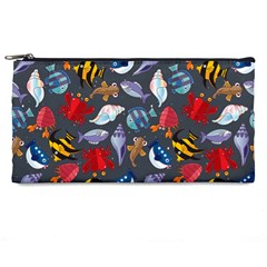 Sea Animals Pattern Wallpaper Fish Pencil Case