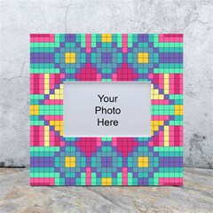 Checkerboard Squares Abstract Texture Patterns White Box Photo Frame 4  X 6 
