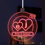 Happy Valentine LED Acrylic Ornament Front