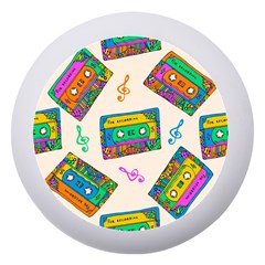 Seamless Pattern With Colorful Cassettes Hippie Style Doodle Musical Texture Wrapping Fabric Vector Dento Box With Mirror