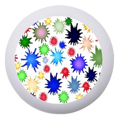 Inks Drops Black Colorful Paint Dento Box With Mirror