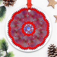 Tile Pattern Background Image Ornament (round)