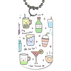 Drinks Cocktails Doodles Coffee Dog Tag (one Side)