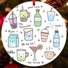 Drinks Cocktails Doodles Coffee Uv Print Acrylic Ornament Round