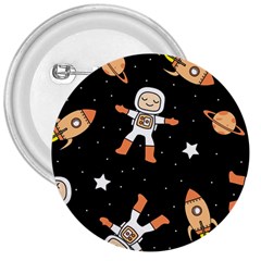Astronaut Space Rockets Spaceman 3  Buttons