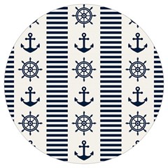 Nautical Seamless Pattern Vector Illustration Round Trivet