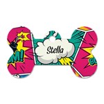 Comic Graphic Pattern Dog Tag Bone (One Side) Front