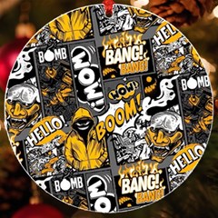 Boom Bang Art Crazy Drawing Graffiti Hello Retro Sayings Yellow Uv Print Acrylic Ornament Round