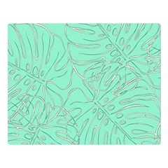 Ocean Monstera Premium Plush Fleece Blanket (large)