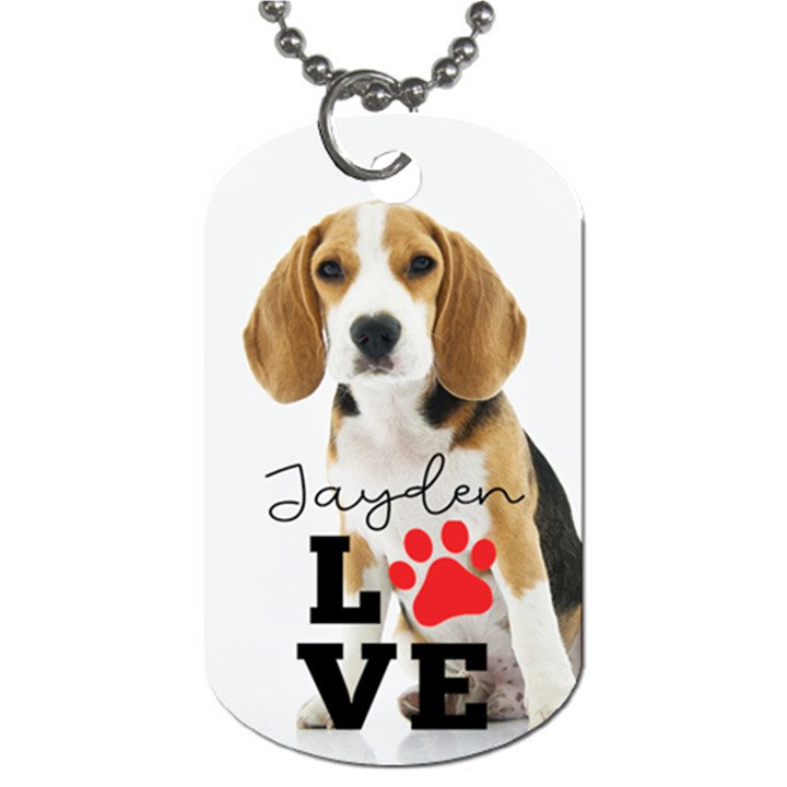 Love dog Name Dog Tag Dog Tag (One Side)