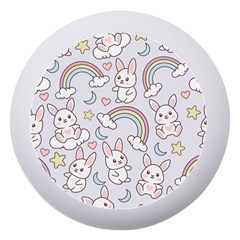 Seamless Pattern With Cute Rabbit Character Dento Box With Mirror