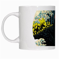 Retro Wave Kaiju Godzilla Japanese Pop Art Style White Mug