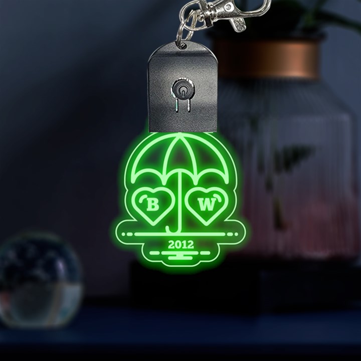 Couple Umbrella Graphic LED Key Chain