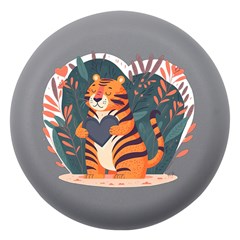 Cute Tiger Gray Dento Box With Mirror