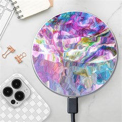 Fuchsia On Turquoise Flow Wireless Fast Charger(white)
