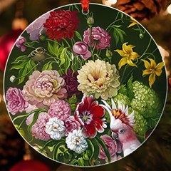 Parrot Painting Flower Art Uv Print Acrylic Ornament Round