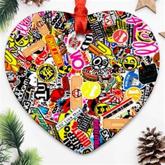 Sticker Bomb, Art, Cartoon, Dope Ornament (heart)