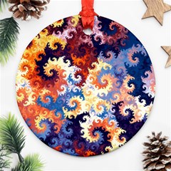 Spirals, Colorful, Pattern, Patterns, Twisted Round Ornament (two Sides)