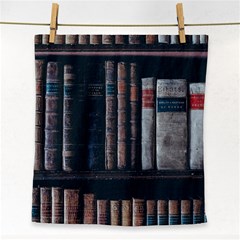 Aged Bookcase Books Bookshelves Face Towel