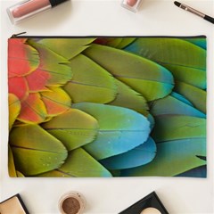 Parrot Feathers Texture Feathers Backgrounds Cosmetic Bag (xxxl)