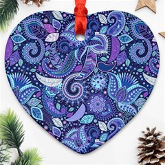 Patterns, Doodles, Pattern, Colorful, Textu Heart Ornament (two Sides)