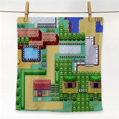 Pixel Map Game Face Towel