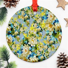 Background-flowers Round Ornament (two Sides)