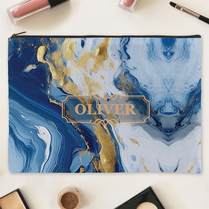 Personalized Marble Name Cosmetic Bag Cosmetic Bag (XXXL)