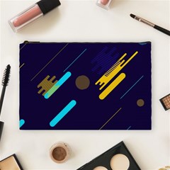 Blue Background Geometric Abstrac Cosmetic Bag (large)